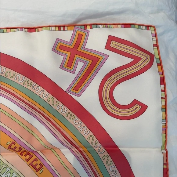 Hermès Multicolor Striped Silk Scarf with Orange Box - Picture 8 of 11